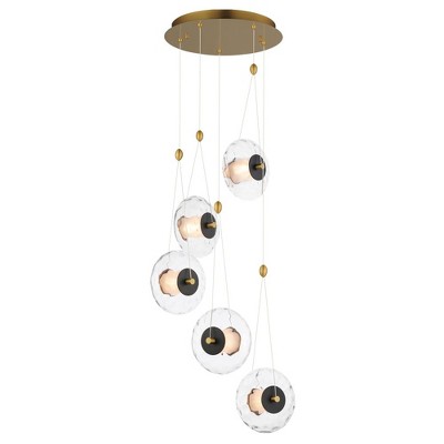 ET2 Lighting Amulet 5 - Light Pendant in  Black/Natural Aged Brass