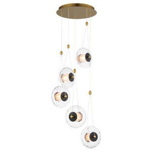 ET2 Lighting Amulet 5 - Light Pendant in  Black/Natural Aged Brass - 1 of 4