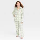Women's Spring Plaid Matching Family Pajama Set - Green