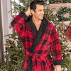 ADR Men's Robe, Warm Plush Hooded Bathrobe Man, Full Length Fleece Robe Man with Hood - 3 of 4