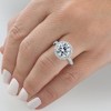 Pompeii3 Certified 4.16Ct Halo Diamond Engagement Ring White Gold Lab Created - Size 9 - 2 of 4