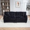 QingMoon Couch Chenille Two-seat Sectional Sofa, Modular Deep Seat Couch, Sleeper Comfy Upholstered Furniture, with Soft Two Pillows - 2 of 4