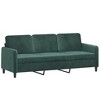 vidaXL 3-Piece Dark Green Velvet Sofa Set - Sturdy Metal/Plywood Frame, Comfortable Foam Filled Seating for Living Room - 4 of 4