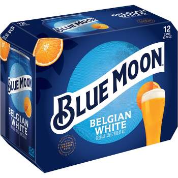 Blue Moon Belgian White Wheat Ale Beer - 12pk/12 fl oz Cans