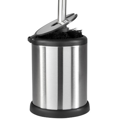 Stainless Steel Self-Closing Lid Toilet Brush and Holder
