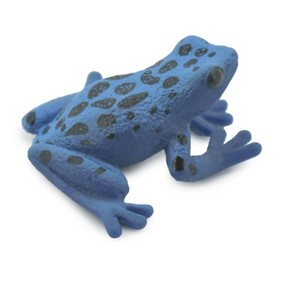 Collectible Wildlife Gifts | Frog, Blue and Black Poison Dart Frog, Museum Quality, Hand Painted, Rubber, Amphibian, Toy, Gift, 1 1/2"  CH582 BB163 - 1 of 4