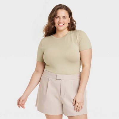 Women's Slim Fit Short Sleeve Seamless Baby T-Shirt - A New Day™