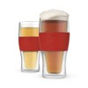 Host FREEZE Beer Glasses, Frozen Brew Mugs, Freezable Pint Glass Set, Insulated Beer Glass, Double Walled Insulated, 16oz, Set of 2, Crimson Red - 4 of 4