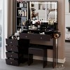 Accent Cabinet Modern Style with LED Mirror and Charging Station for Bedroom Vanity - 3irtyhousy - 3 of 4