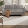 89" Contemporary Futon Couch Bed, Mid Century Upholstered Futon Sofa, Fabric Sleeper Sofa with Adjustable Backrest & Armrest - 2 of 4
