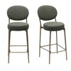 CAVINAS Velvet Counter Height Bar Stools Set of 2 with Footrest,Round Padded Barstools with Backrest,Counter Stools for Kitchen Counter,Dining Room - 3 of 4