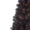 Northlight Pre-Lit Slim Artificial Tinsel Halloween Tree - 4' - Black - Clear Lights - 2 of 4