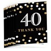 Big Dot of Happiness Adult 40th Birthday - Gold - Birthday Party Thank You Cards (8 count) - image 2 of 4