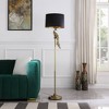 64.5" Modern Elegance Golden Peacock Polyresin Floor Lamp: Ore International, Black Shade - 3 of 4