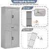 70" Multi-Room Pantry Cabinet w/ Drawer & 4 Doors - Adjustable Shelves, Engineered Wood, Freestanding Cray - 3 of 4
