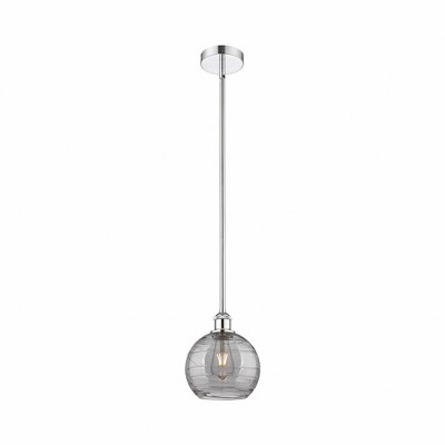 Athens Deco Swirl - 1 Light Stem Hung Mini Pendant In Industrial Style-9.38 Inches Tall and 8 Inches Wide