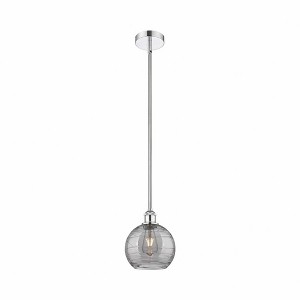 Athens Deco Swirl - 1 Light Stem Hung Mini Pendant In Industrial Style-9.38 Inches Tall and 8 Inches Wide - 1 of 1