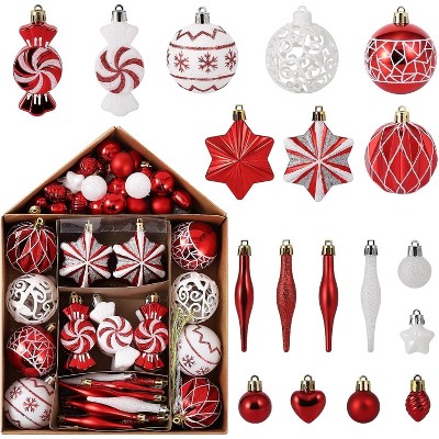 73 Pcs Christmas Tree Balls Ornaments for Xmas Trees, Shatterproof Hanging Holiday Balls Wreath Ornament for Party Wedding Decoration