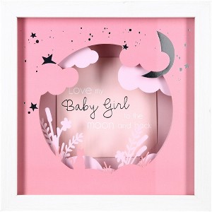 Pavilion Gift Company - Baby Girl - 7.75" Shadow Box Frame (Holds 4" x 4" Photo) - Single Image Frames - 1 of 4