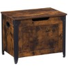 Wooden Storage Chest Bench,Leather Entryway Shoes Bench with Flip Top, Lift Top Storage Trunk with 2 Safety Hinges for Living Room - 4 of 4