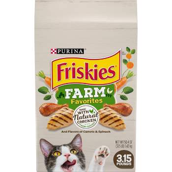 Purina Friskies Farm Favorites with Natural Chicken & Flavors of Carrots&Spinach Adult Complete & Balanced Dry Cat Food - 50.4oz