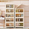 LunaLulinlk 5-Shelf Side-Wide Folding Storage Cabinet with Magnetic Door and Wheels - 4 of 4