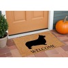 HomeRoots 17" X 29" Natural and Black Coir Dachshund Welcome Outdoor Door Mat - 2 of 3