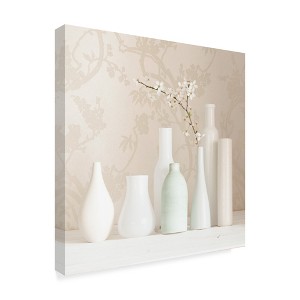 Trademark Fine Art -Tom Quartermaine 'Blossom And White Vases Still Life' Canvas Art - 1 of 3