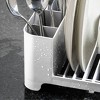 OU Dish Drying Rack, Freestanding Polypropylene Dish Drying Rack with Utensil Holder -  Modern Compact Dish Drainer & Strainer for Kitchen 16" x 8" - 3 of 4