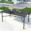 7pc Outdoor Dining Set with Rectangular Table with 1.9" Umbrella Hole & Padded Textilene Chairs - Gray/Black - Captiva Designs: Steel Frame - 2 of 4
