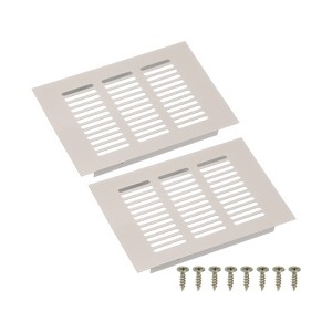 Unique Bargains Aluminum Alloy Cabinet Wardrobe Shoe Closet Rectangle Louvered Ventilation Grilles 2 Pcs - 1 of 4