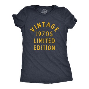 Womens Vintage 1970s Limited Edition T Shirt Funny Cool 1970 Theme Classic Tee For Ladies - Crazy Dog Women's T Shirt - 1 of 4