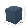 GDFStudio Brooks Contemporary Fabric Tufted Square Ottoman - 3 of 4