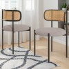 MAYEERTY Modern Upholstered Dining Chairs, Rattan Back, Metal Legs, Kitchen - 2 of 4