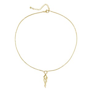 Slate by Rebl Dangle Pendant Chain Necklace  18K Gold Plated Stainless Steel - 1 of 3