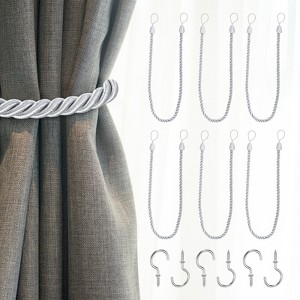 Unique Bargains Handmade Woven Braided Metal Screw Hooks Curtain Tiebacks - 1 of 4