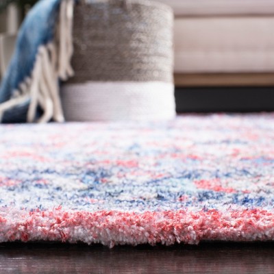 Saffron 3' x 5' Blue and Rust Handmade Wool Cotton Rug