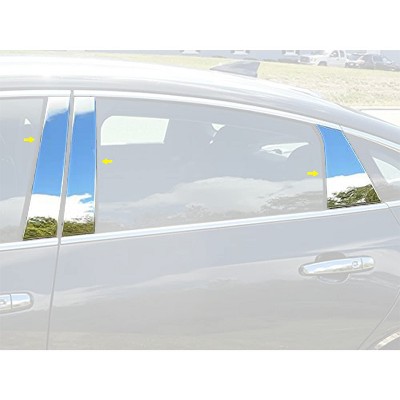 QAA is Compatible with 2016-2020 Chevrolet Malibu 6 Piece Stainless Pillar Post Trim PP56106