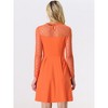 Allegra K Women's Heart Mesh Sheer Long Sleeve Gothic Cocktail Skater Party Dress - 4 of 4