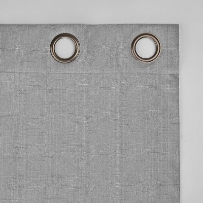 Sterling Gray Polyester Blackout Grommet Curtain Panel