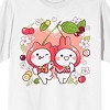 Mimi & Neko Flowers & Fruits Crew Neck Short Sleeve White Unisex Adult T-shirt - 2 of 3