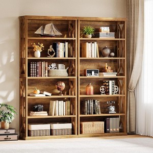Tribesigns 6-Tier Wooden Bookshelf, 71" Tall Freestanding Bookcase, Industrial Display Shelves for Home Office, Living Room, Brown - 1 of 4