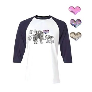 Mi Amore Gigi Elephant Graphic Interchangeable Glitter Heart Top - 1 of 3