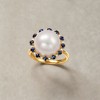 Ross-Simons 12.5-13mm Cultured Button Pearl and .60 ct. t.w. Sapphire Ring With Diamond Accents in 14kt Yellow Gold - 4 of 4