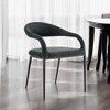 HomeRoots Set of Two Gray And Black Upholstered Polyester Open Back Dining Arm Chairs - 2 of 4