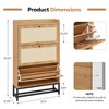 QingMoon Entryway Shoe Cabinet, Wood Shoe Rack, Modern Freestanding Shoe Storage Organizer with 3 Flip-Front Drawers for Hallway, Foyer - 4 of 4