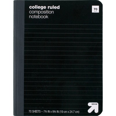 College Ruled Black Hard Cover Composition Notebook - up & up™
