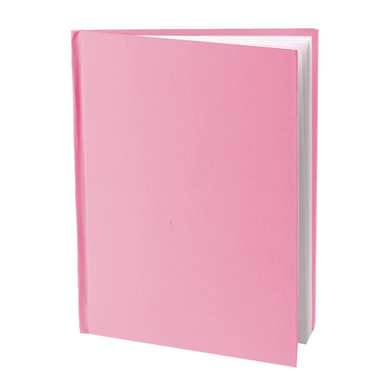 Young Authors Pink Hardcover Blank Book, White Pages, 11"H x 8-1/2"W Portrait, 14 Sheets/28 Pages, 1 of 2