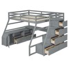 NicBex Full Size Loft Bed with Desk Pine Bed Frame with 2 Shelves, 7 Drawers, Stairs and Full Length Guardrail, No Box Spring Required - 3 of 4