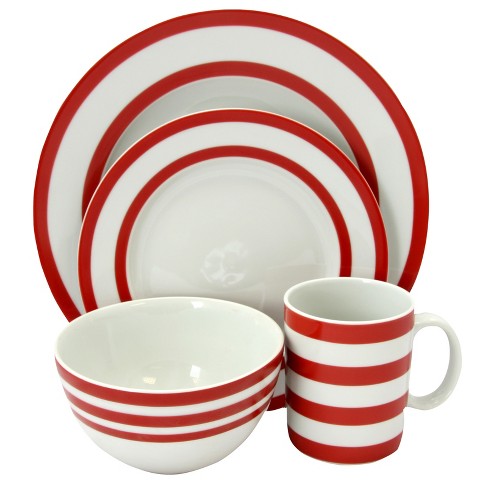 Gibson Home Siam 12 Piece Round Stoneware Dinnerware Set In White : Target